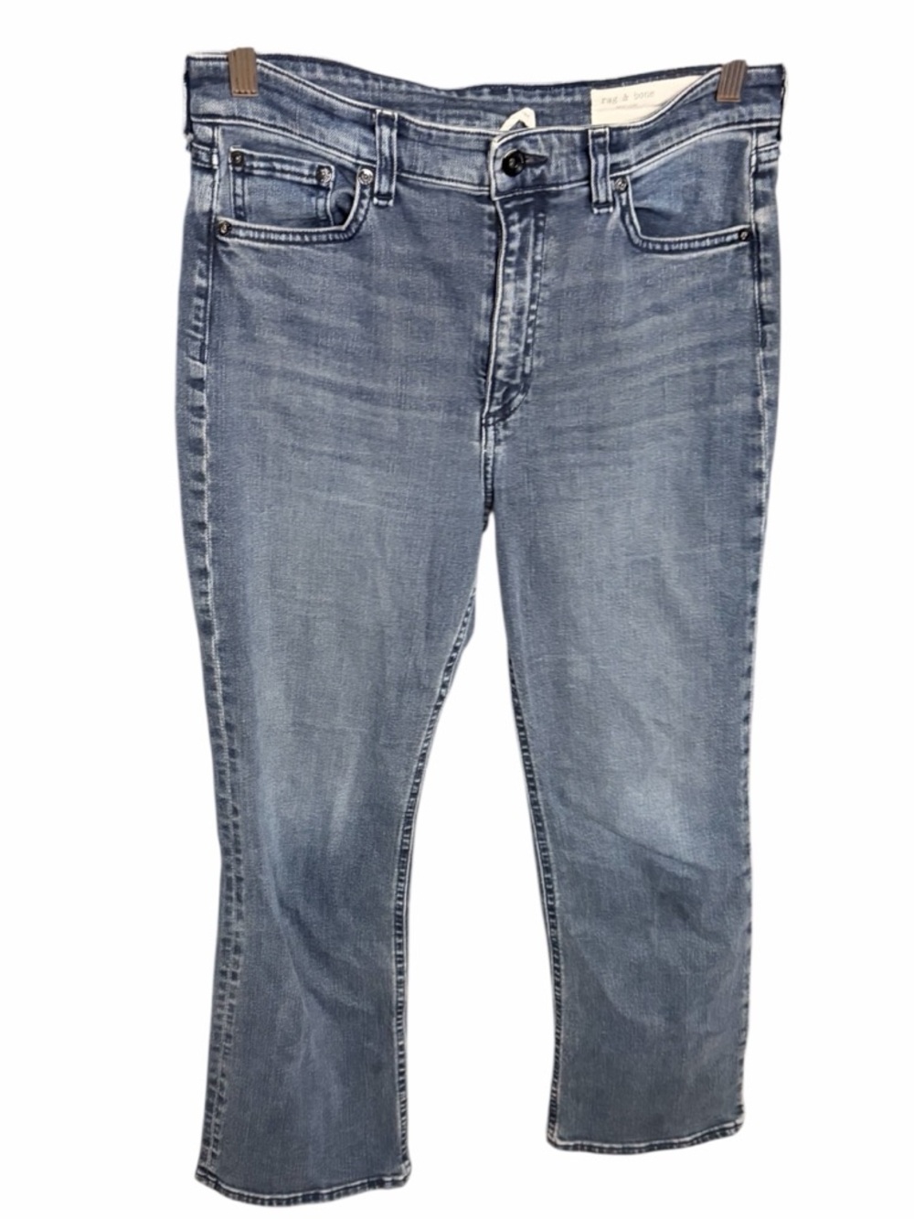rag & bone Women's Straight Leg Jeans in Light Blue Ziggy 1 Wash